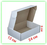 Картонные коробки самосборные крафт 240*120*60, белая подарочная коробка для сувениров подарков Korob(4)