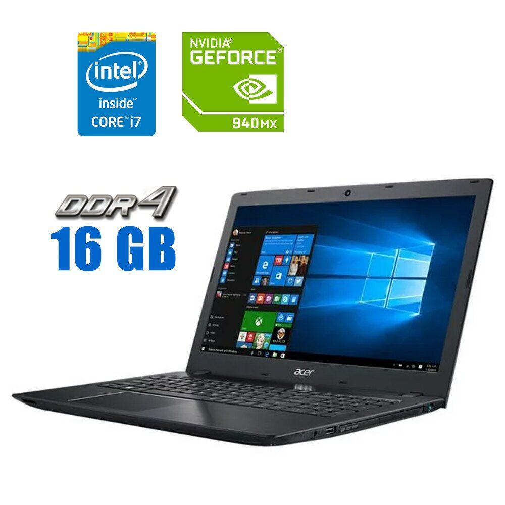 Ігровий ноутбук Acer Aspire E5-575G-728Q / 15.6" (1920x1080) TN / Intel Core i7-7500U (2 (4) ядра по 2.7 — 3.5