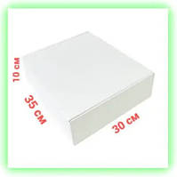 Картонные коробки самосборные белые 350*300*100мм, коробка для почтовых отправлений Korob(4)
