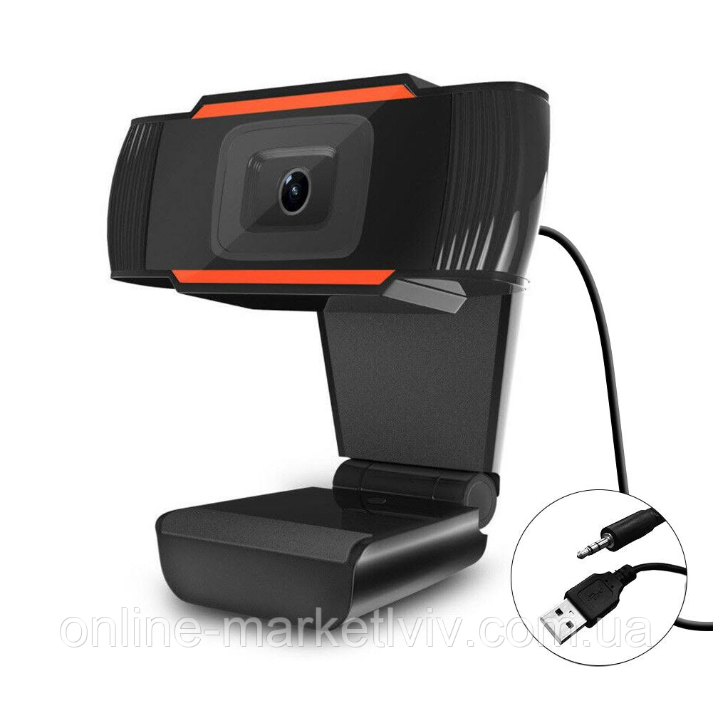 Вебкамера з мікрофоном, від USB, HD, С12 / Камера для комп'ютера / Вебка / Веб камера для ПК
