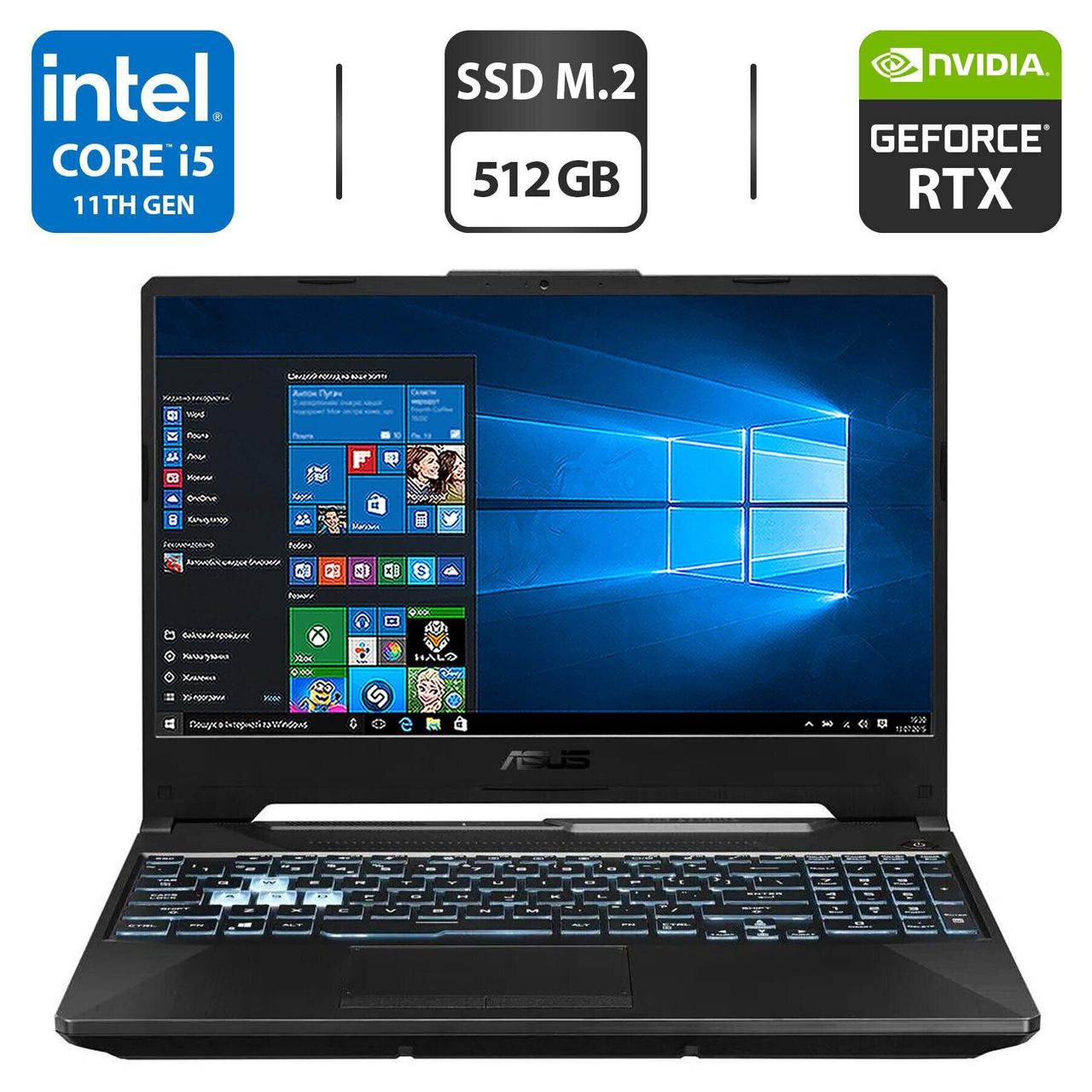 Ігровий ноутбук Asus TUF Gaming F15 FX506H/ 15.6" 1920x1080/ i5-11400H/ 8GB RAM/ 512GB SSD/ RTX 3050 4GB