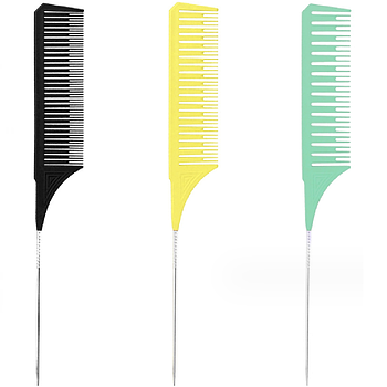 Комплект гребінців для мелірування Hots Professional Awesome Comb Yellow/Black/Mint, 3 шт (HP98001)