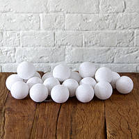 Гирлянда "Хлопковые шарики" (20 шариков 3,20см) снежно белый