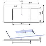 Столешница 1200х600 толщиной 30мм с цельнолитой чашей цвет белый глянець, фото 7