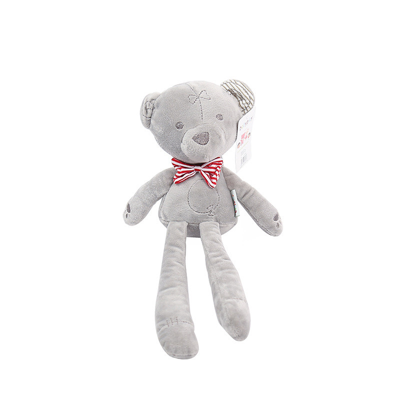 Мишка серый с красным бантом игрушка Mami and Beby 42см. - фото 8 - id-p1950149350