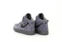 Зимові Чоловічі Кросівки Nike Air Force High Grey Fur / Найк Аїр Форс Високі Сірі (Хутро), фото 5