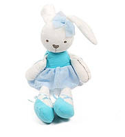 Мягкая игрушка заяц Milly балерина в голубом платье 50см