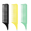 Комплект гребінців для мелірування Hots Professional Awesome Comb Yellow/Black/Mint, 3 шт (HP98001), фото 4