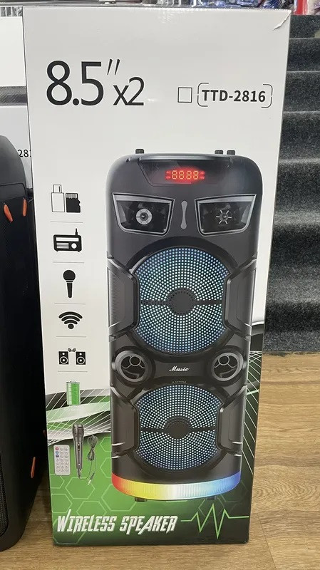 Колонка Bluetooth "8,5*2" мікрофон дротовий RGB-підсвітка TTD-2816, фото 1