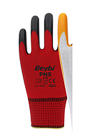 Защитные перчатки Beybi Pn5 Полиэстер с нитриловым покрытием XL Красные