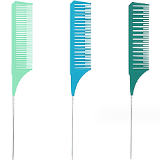 Комплект гребінців для мелірування Hots Professional Awesome Comb Mint/Blue/Green, 3 шт (HP98002)