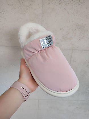 Ugg дутики PINK высокие РОЗОВЫЕ с белой опушкой на белой подошве женские без застежки непромокаемые зимние, фото 3