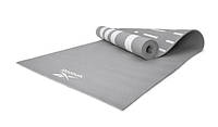 Двосторонній килимок для йоги Reebok Double Sided 4mm Yoga Mat сірий Уні 173 х 61 х 0,4 см