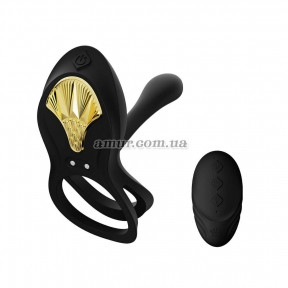 Смарт-ерекційне кільце Zalo — Bayek, чорний, подвійне з введеною частиною, фото 1
