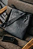 Шкіряна сумка через плече на чотири відділення на подарунок чоловіку "Chicago" Чорний S408, фото 10