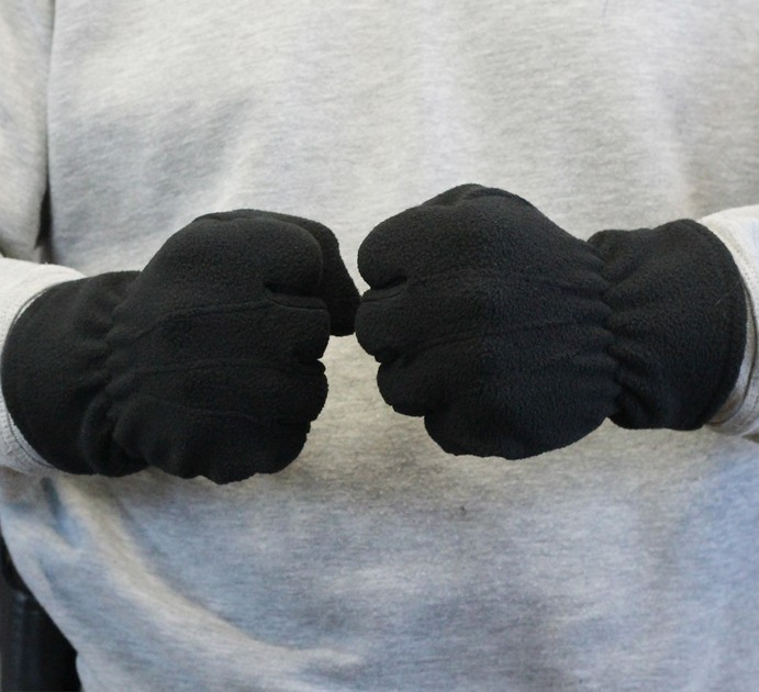 Рукавиці робочі флісові чорні Reis Польські, фото 1