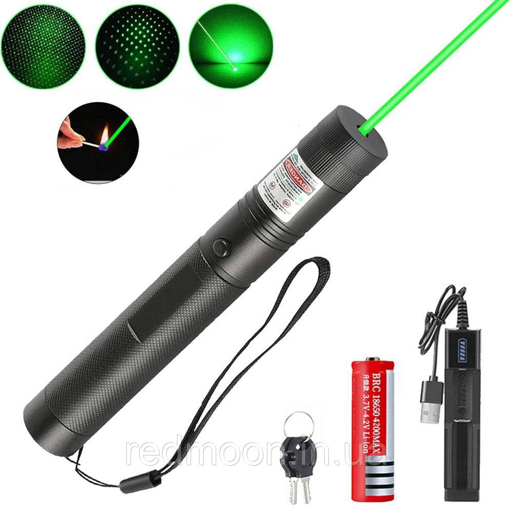 Лазерна указка до 10км, + насадка, Laser pointer YL-303 / Акумуляторний ...