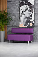 Диванчик ожидания из экокожи фиолетовый 160*55 см, скамейка в салон, в офис, в магазин, в кафе, в коридор, в