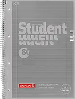 Тетрадь колледж-блок Brunnen А4 на спирали в линейку 80 листов 90 г/м2 обложка серебро