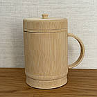 Бамбукова еко чашка з кришкою "Бамбук" 250мл, натуральний бамбук ручна робота, фото 6