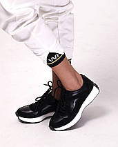 Кросівки жіночі Krula 777 36 чорний шкіра замша, фото 3