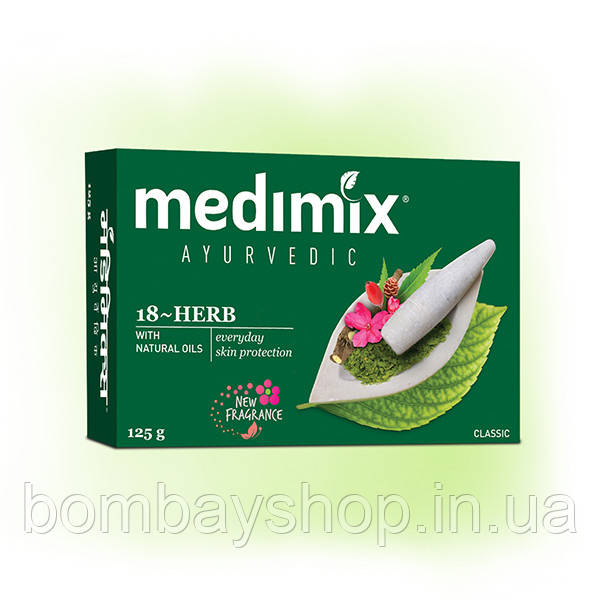 Натуральне трав'яне аюрведичне мило 18-ТРАВ TM MEDIMIX, 125г