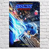 Плакат "Соник в кино, Sonic the Hedgehog", 42×28см