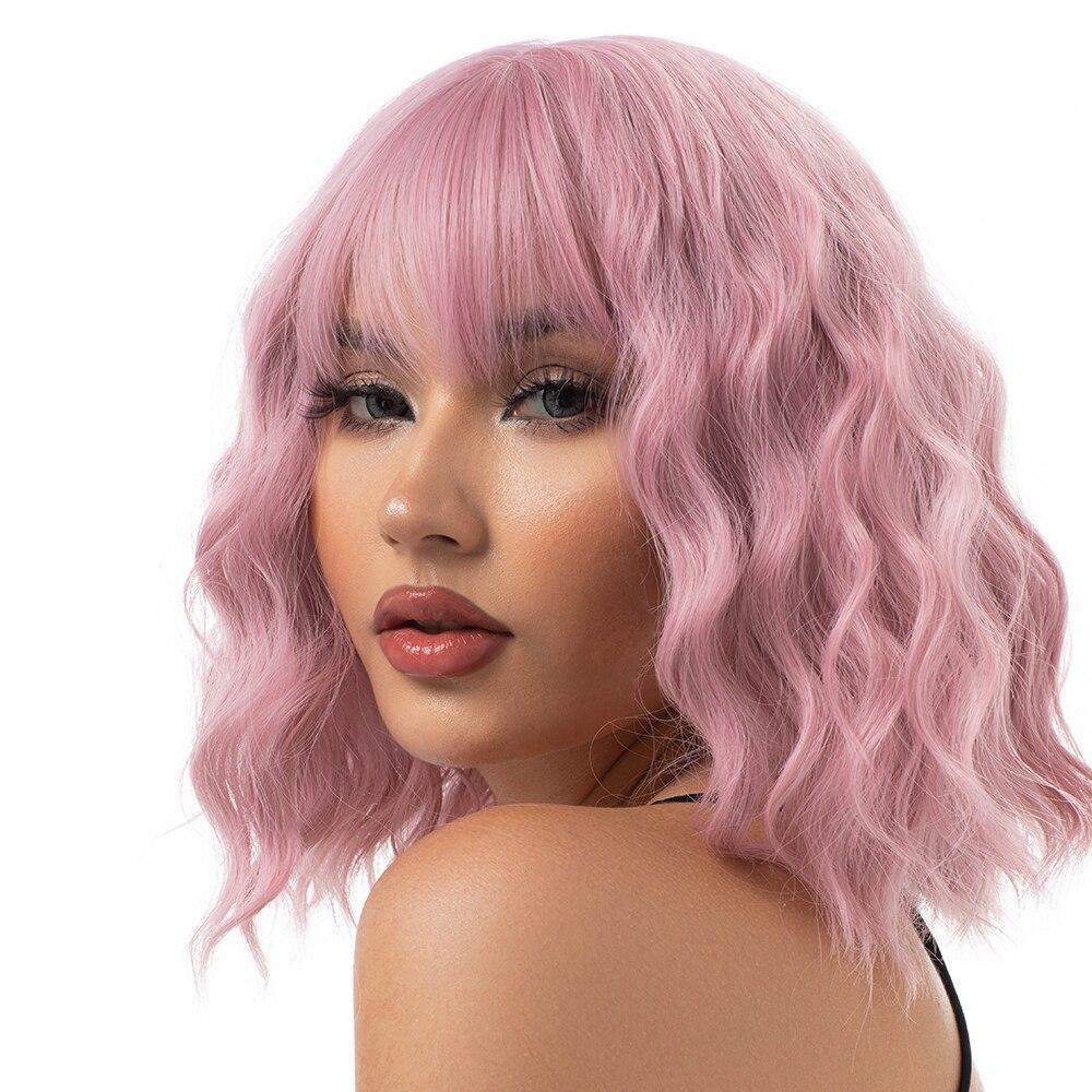 Перука рожевий Pink, натуральне синтетичне волосся