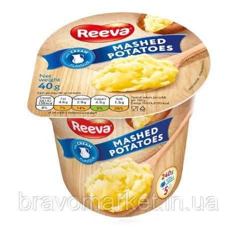 Пюре картопляне з смаком вершків 40г ТМ Reeva, фото 1