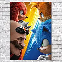 Плакат "Соник в кино, Sonic the Hedgehog", 42×30см