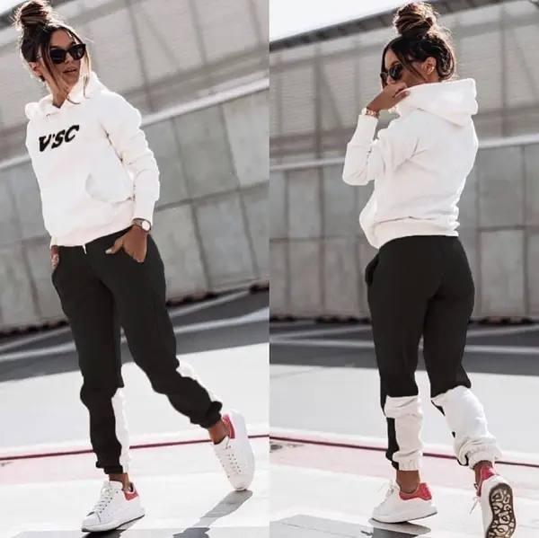 Жіночий теплий костюм з принтом VSC, фото 1