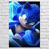 Плакат "Соник в кино, Sonic the Hedgehog", 42×28см