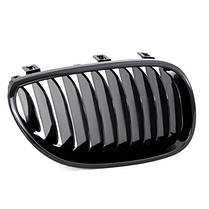 Решітка ноздрі BMW (БМВ) 5 series (E60) 2004-2010 Глянець чорний, фото 5