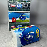 Салфетки бумажные белые, Dibaj в мягкой упаковке, салфетка 20х18см, трехслойная