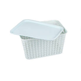 Кошик для білизни з кришкою універсальний пластиковий 20 л, м'ятний