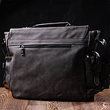 Містка чоловіча сумка зі шкірозамінника Vintage 22143 Сірий, фото 10