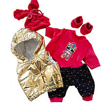 Одяг для ляльки Бебі Борн / Baby Born 40-43 см Набір малиново - золотистий LOL 71