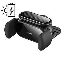 Держатель телефона на торпедо Baseus Steel Cannon Pro Solar Electric Car Mount. Black