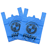 Прочные пакеты BMW 40x60 см 50 шт плотные пакеты бмв, пакеты BMW полиэтиленовые, пакет-майка тип бмв