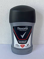 Твердий чоловічий дезодорант антиперспірант Rexona Active Protection 50мл. Невидимий на чорному та білому