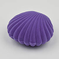 Футляр мушля фіолетова оксамит для ювелірних виробів під кільце, штани, кулони та ланцюжки розмір 5,5Х6Х3,5 см