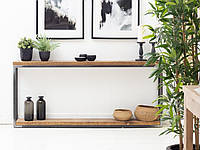 Industrial console table, Narrow entrance table, Solid wood and Metal Console