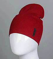 Трикотажная шапка лопата прямая унисекс 54-58 Красный 11617
