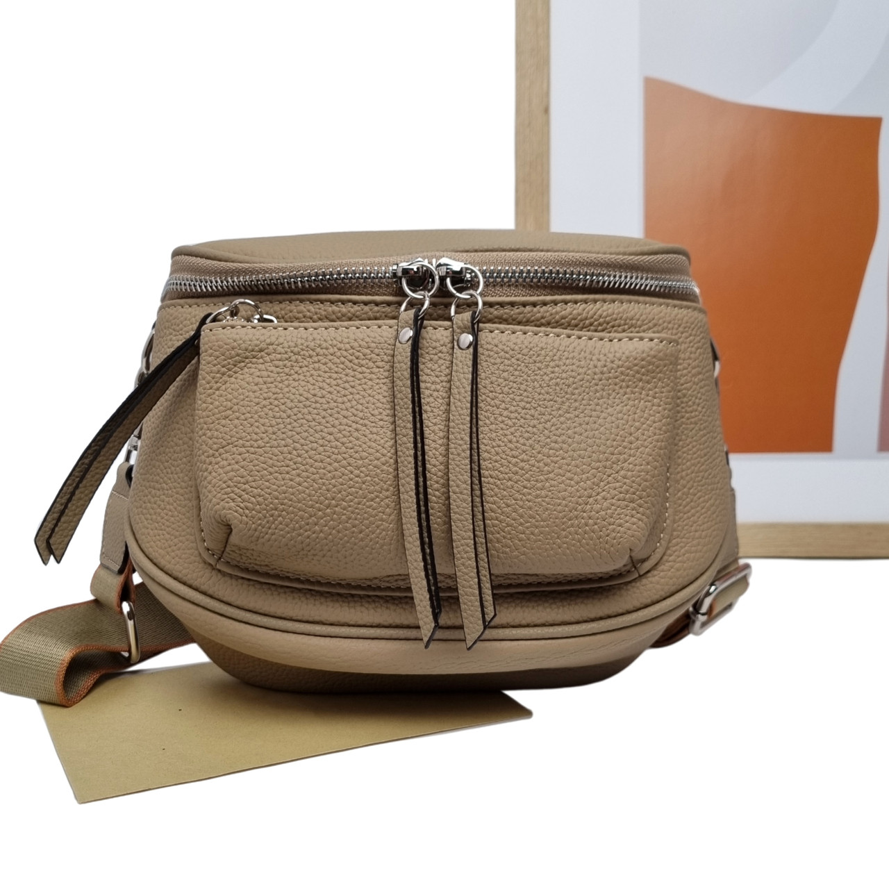 Модна сумка бежева жіноча шкіряна Арт.99133 beige VIVAVERBA Україна - (54)