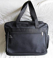Мужская сумка через плечо дорожная А4 с расширением черная Отличное качество