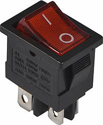 KCD1-4-201N  R/B 220V  Перемикач 1-клавішний червоний з підсвічуванням