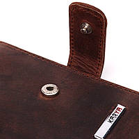 Компактный мужской бумажник из добротной винтажной кожи KARYA 21328 Коричневый Отличное качество