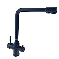 Змішувач для кухні з підключенням до фільтру для води Perla Oceli чорний (PSS501B)