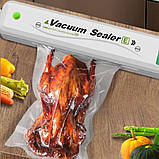 Автоматичний вакууматор Vacuum Sealer вакуумний пакувальник побутовий апарат для пакування продуктів, фото 10