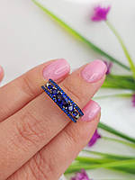 Серебряное кольцо с синим камнем сапфиром
